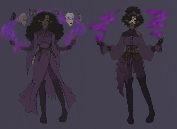 Asha - Outfit Designs (Original Character by me)