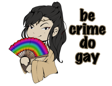 By crime do gay (original character, sticker design)