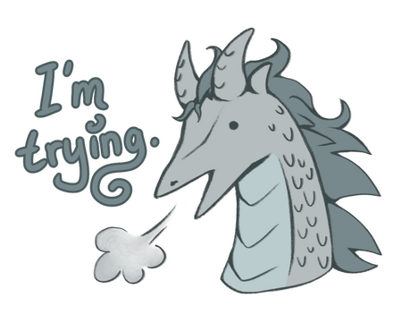 I&#39;m trying (Sticker design)